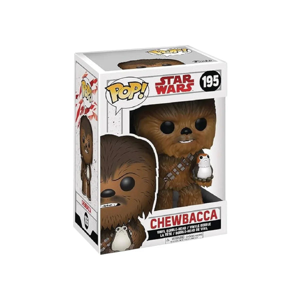 Chewbacca com Porg #195 – Funko Pop! Star Wars | Companheirismo Galáctico em Edição Original