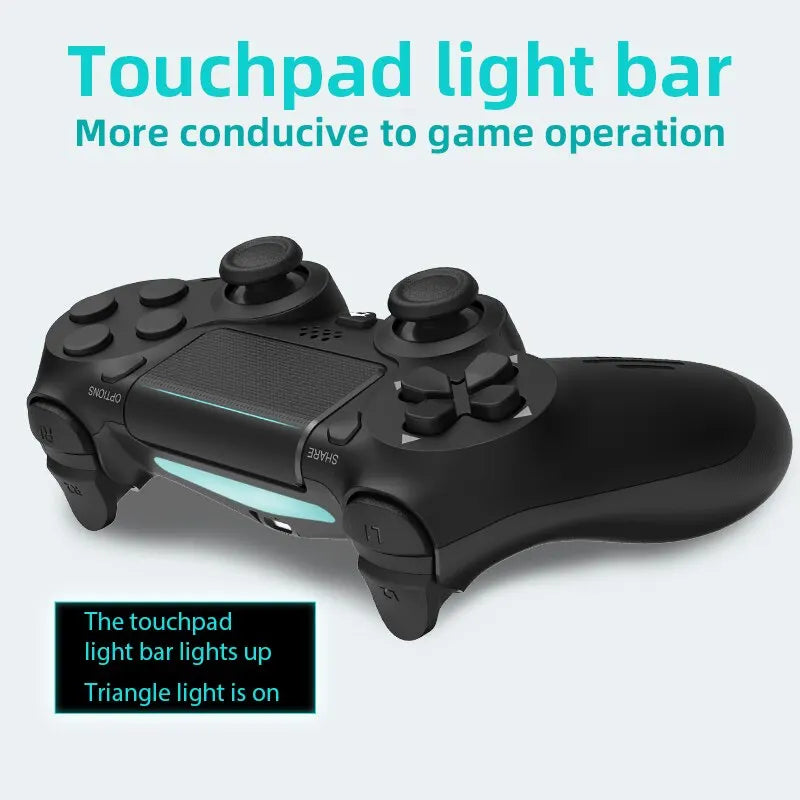 Controle Bluetooth Compatível com PS4/Slim/Pro Wireless Gamepad para PC com Vibração Dupla, Joystick para IOS/Android