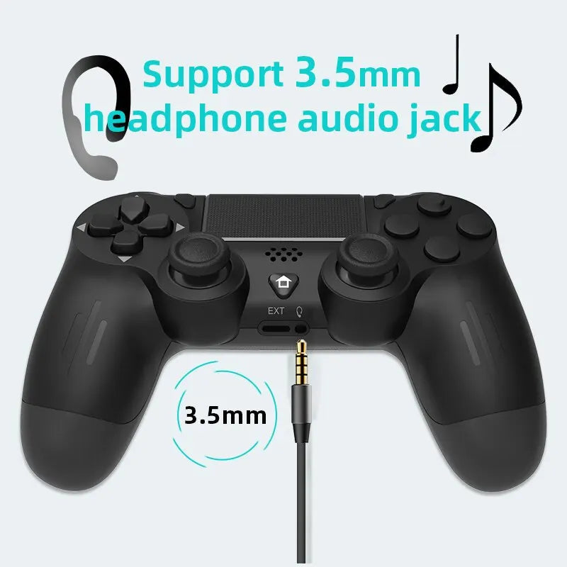 Controle Bluetooth Compatível com PS4/Slim/Pro Wireless Gamepad para PC com Vibração Dupla, Joystick para IOS/Android